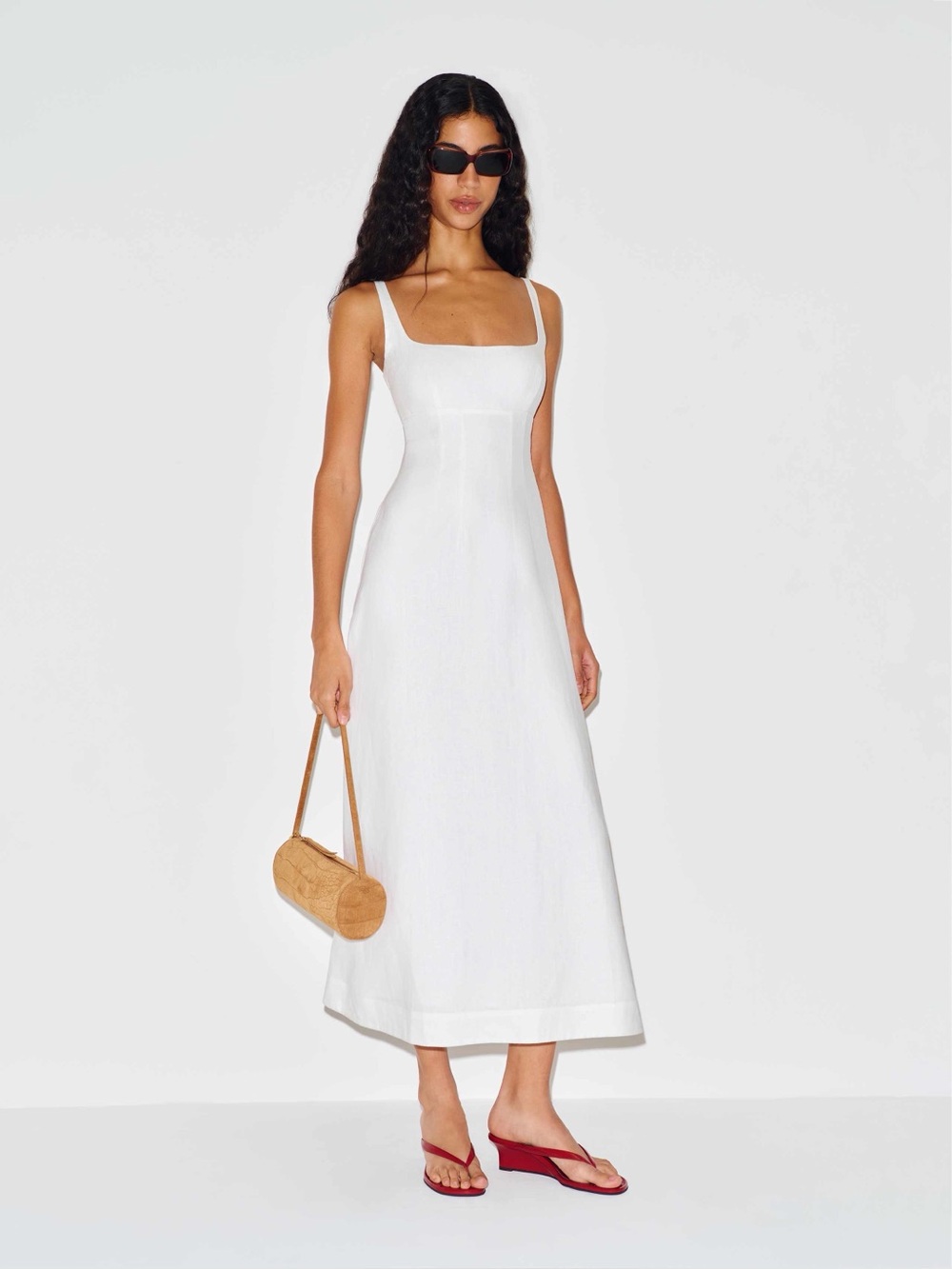 Reformation Sabine Linen Dress in White – Size 10 – New With Tags